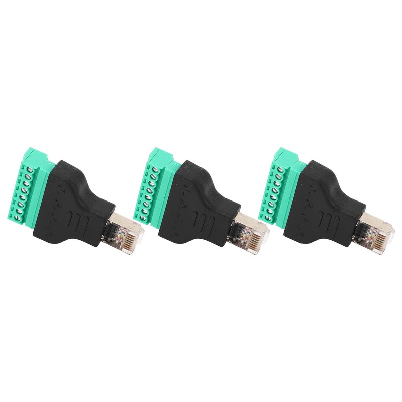 3Pcs RJ45 Screw Terminal Adapter RJ45 Female Thread to 8