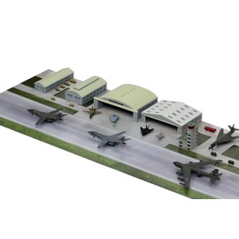 Pit Road SPS18 1/700 SPS Series Current US Air Force Base 1 1990s Airfield Scene Paper Base (7.1 x 11.1 inches (180 x 280 mm), Pack of 2, Plastic Model