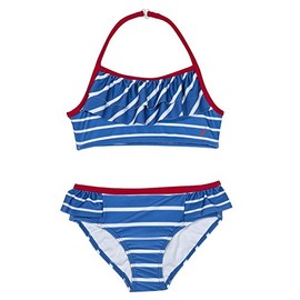 Nautica Traje de baño para niña con protección Solar UPF 50+, Rayado Azul Rey, 3 Años
