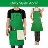 Stenffy Handmade Work Apron,Cotton Canvas,Multiple Pockets,Adjustable Cross Back Weight Apron,BBQ,Cafe,Kitchen,Painting,Carpenter,Artist