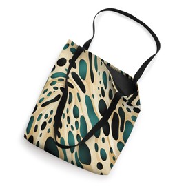 Teal Black Creme Leopard Pattern Boho Style Pattern Tote Bag
