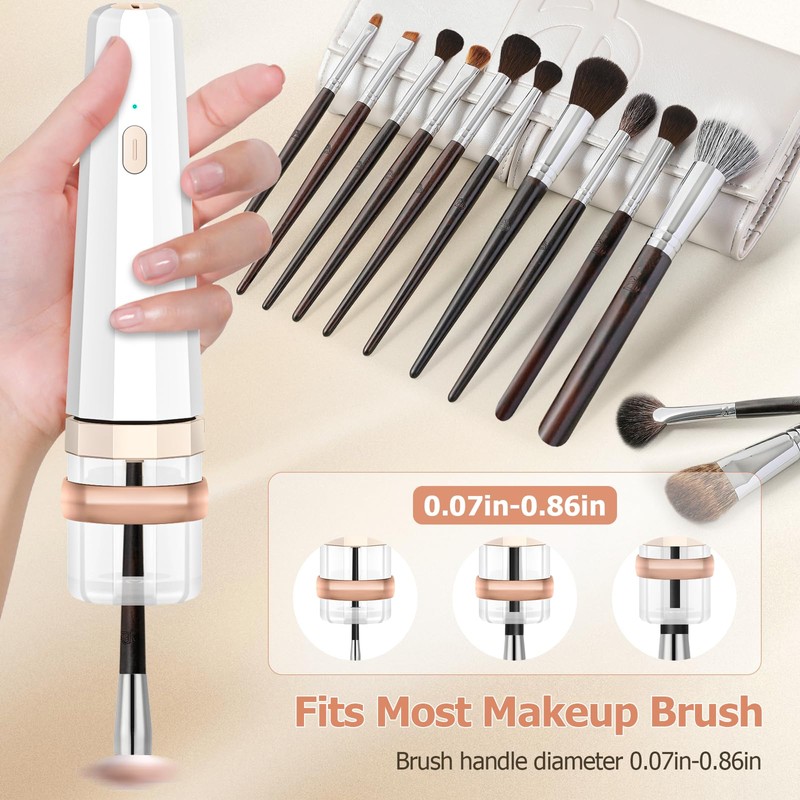 Portable Electric Makeup Brush Cleaner Machine with Foldable Silicone Cleaning