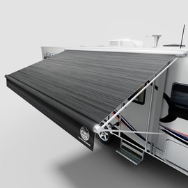 RV Awning Fabric Replacement – 19.5oz Heavy-Duty Heat-Sealed Vinyl, UV-Resistant, Weatherproof, Sunproof, Fits Electric & Manual RV Awnings, Perfect for RVs, Campers & Trailers