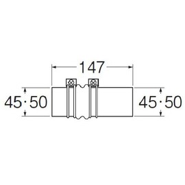 SANEI PT48-5 Bath Long Bellows Tub and Bathtub Connection, For Pipe Diameter 45 and 50, Pack of 2