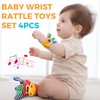 Baby Wrist Rattle Foot Finder Socks 4Pcs,Newborn Sensory Learning Toys