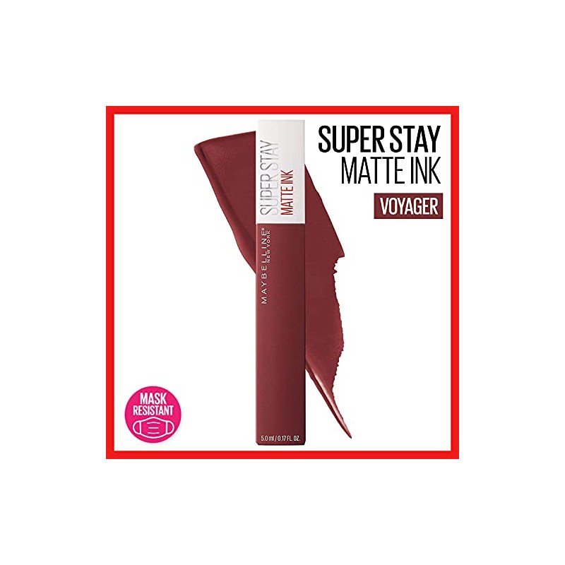 Maybelline Labial Liquido Matte Larga Duracion Superstay, Matte Ink 50