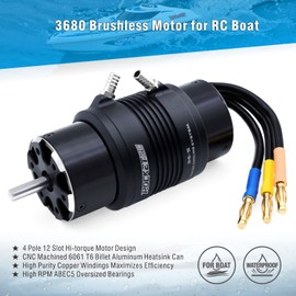 3680 Brushless Rc Boat Motor, Surpass Hobby 1500KV Brushless Motor with Cooling Set for RC Boat(1500kv)