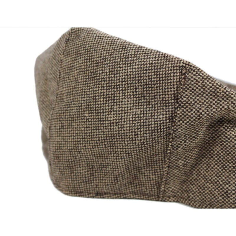 Brown Tweed Flat Cap Celtic Circle Emblem Medium