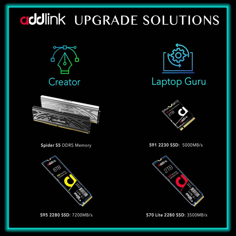 Addlink S70 Lite 512GB Ultra Durability Gaming SSD Maximum Speed