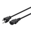 Monoprice 3-Prong Power Cord - 3ft - Black (6-Pack) NEMA