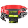 JXMXRPV Solar Extension Cable 10Ft 10AWG, Solar Wire with Tool-Free