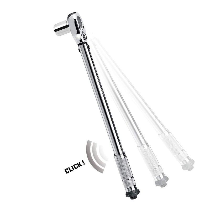 Powerbuilt Micrometer Torque Wrench, 1/2-Inch Drive, Reversible Ratchet Clicks, Lockable,
