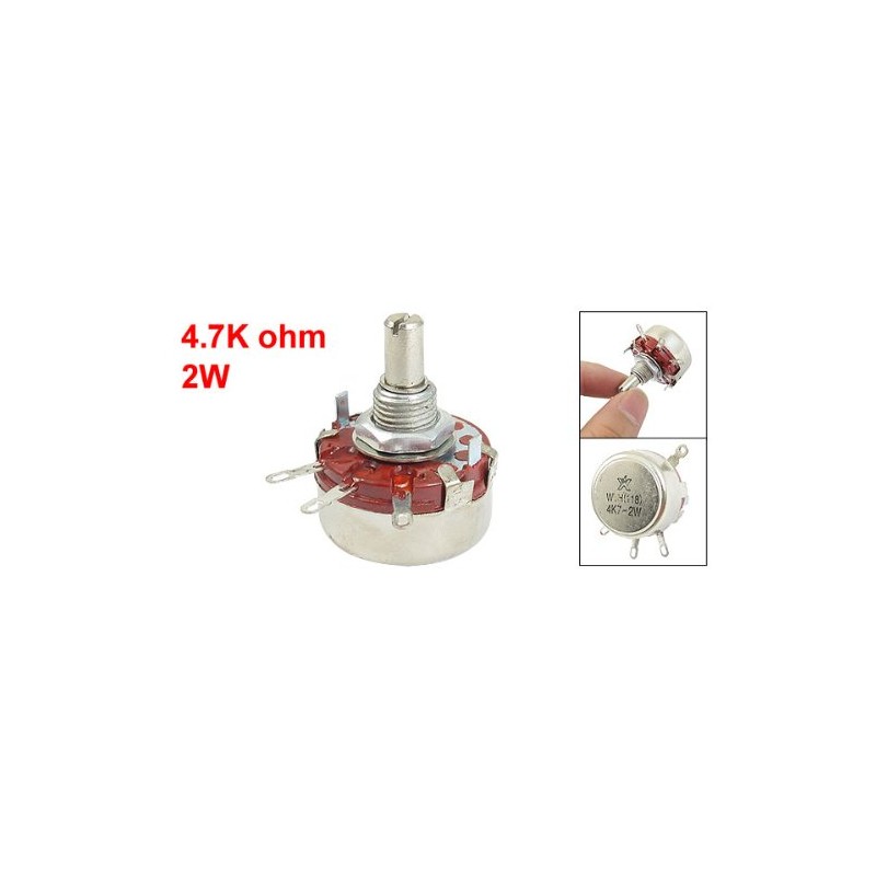 uxcell 4.7K ohm 2W Watt 6mm Round Shaft Rotary Taper