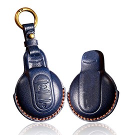 ontto Car Key Fob Cover Fit for MINI Cooper F54 Clubman F55 F56 F57 F60 Countryman 3 Buttons leather Key Case Keychain Keyring key holder key shell Keyless Protective Accessories Blue