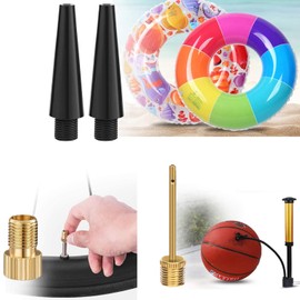 YUENTOEN 15PCS Bicycle Presta Schrader Valve Adapter, Brass Bike Pump Adapters, Ball Pump Needle, Inflation Needle, Air Pump Needle Set for Bike Tire, Gym Ball, Inflatable Toy