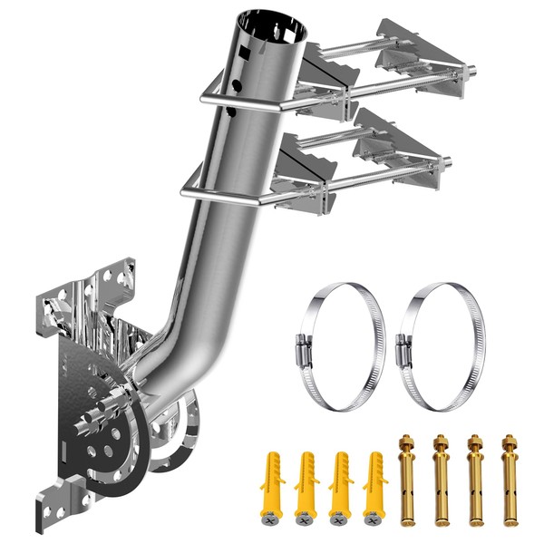 Universal Stainless Steel Antenna Mount with 2 UBolts, Weather Station