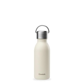 Qwetch - Water Bottle 350 ml Stainless Steel Sand Active - Small Thermos Flask Made from 90% Recycled Stainless Steel - 24 Hours Cold & 12 Hours Hot - Insulated Flask, Leak-Proof, BPA-Free and Compact