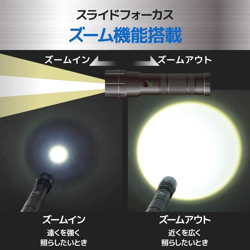 Ohm Electric LHA-KS331PZ-K2 08-1041 OHM LED Zoom Light, Slide Focus,