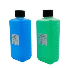 FSRTOP pH 7 und pH 9 Kalibrierlösung Set, je 250 ml Pufferlösung, für pH-Messgeräte, Grün und Blau