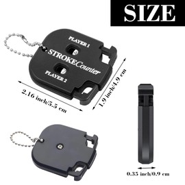 Zgwansui 2 Pack Golf Stroke Counter with Key Chain, 2 Player Golf Clicker Counter Handheld, Mini Golf Score Shot Counter Hand Press Digit for Women Men Golf Game Scoring Keeper, Black