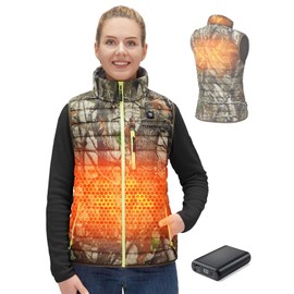 TIDEWE Women’s Heated Vest with Battery Pack, Lightweight Vest for Hunting/Hiking (Next Camo G2, Size XL)