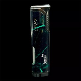 SCORCH TORCH Single Flame Butane Refillable Slim Scorch Torch Lighter 61766 - Black-Green