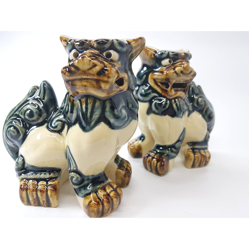 Yachimun (Okinawa Pottery) Asahi Pottery Shisa Tide Height 4.5 inches