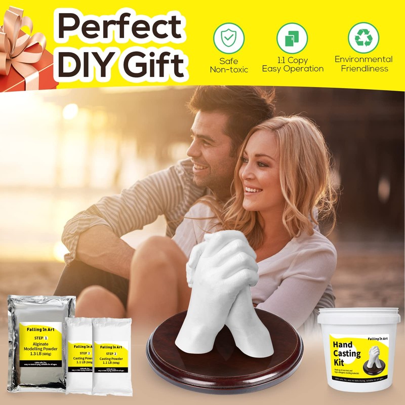 Falling in Art Hand Casting Kit Couples - Keepsake Plaster