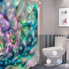Batmerry Multicolor Ocean Abstract Blue Shower Curtain, Blue Green Abalone