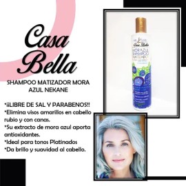 Shampoo Matizador Mora Azul Nekane 960 G Rubios Canas