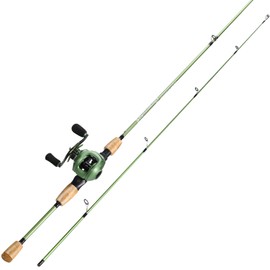 Sougayilang Fishing Rod Reel Combos, Graphite 2Pc Blanks Fishing Pole with Casting & Spinning Reel, Stainless Steel Guides- Casting 6'0" with Left Reel