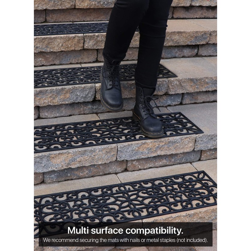 Rubber Stair Treads Non-Slip Outdoor 35”x10” (5-Pack) – Anti-Slip Step