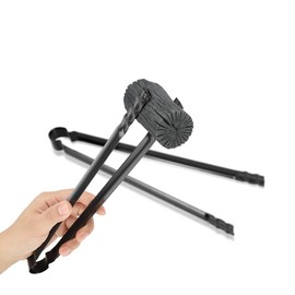 Utoolmart Fire Log Tongs BBQ Charcoal Tongs For Grill,12.2inch Firewood Grabbers,Heavy Duty Carbon Steel Metal Clip Tongs Clamp Clip for Charcoal Serving Tools 1 Pcs