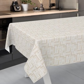 ANRO Moderna Oilcloth Tablecloth Wax Tablecloth Washable Garden Tablecloth Round Oval Square Labyrinth 100 x 140 cm Cut Edge
