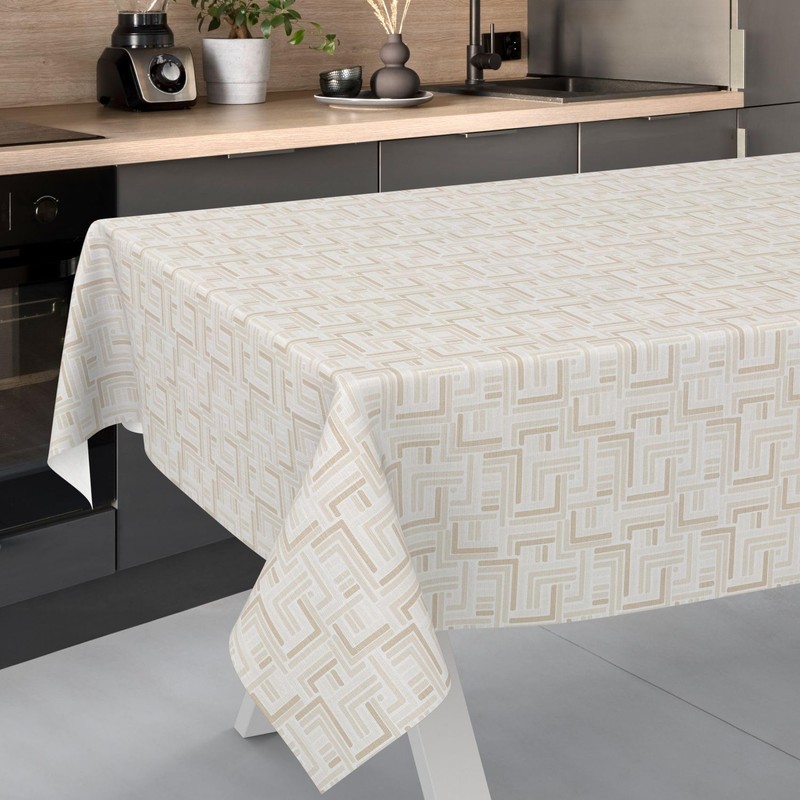ANRO Moderna Oilcloth Tablecloth Wax Tablecloth Washable Garden Tablecloth Round