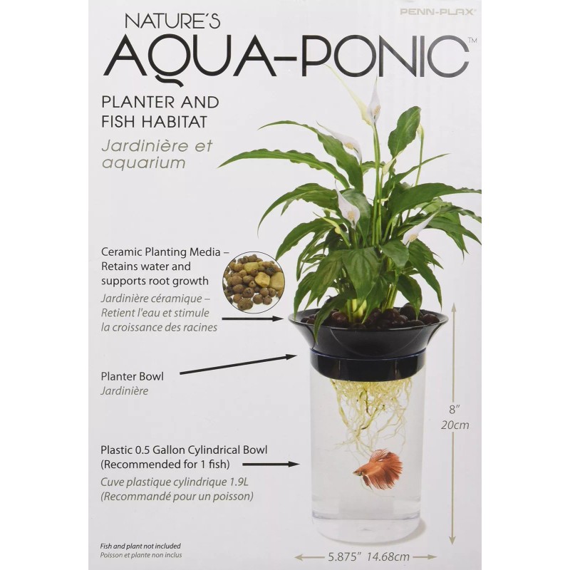 Penn-Plax (APON1) Aquaponic Planter and Aquarium for Betta Fish Tank