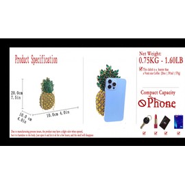 Boutique De FGG Rhinestone Pineapple Clutch Purses for Women Evening Bags and Clutches Party Crystal Clutch Handbags,Mini,Multi 2