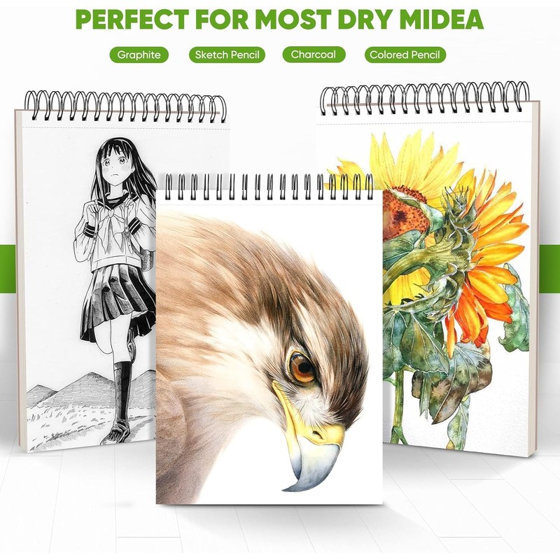 Soucolor 9" x 12" Sketch Book, Back to School Supplies,