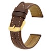BISONSTRAP Vintage Watch Straps with Gold Buckle, Leather Replacement Band