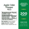 Nature's Bounty Apple Cider Vinegar Tablets 480mg 200 Count Vegetarian