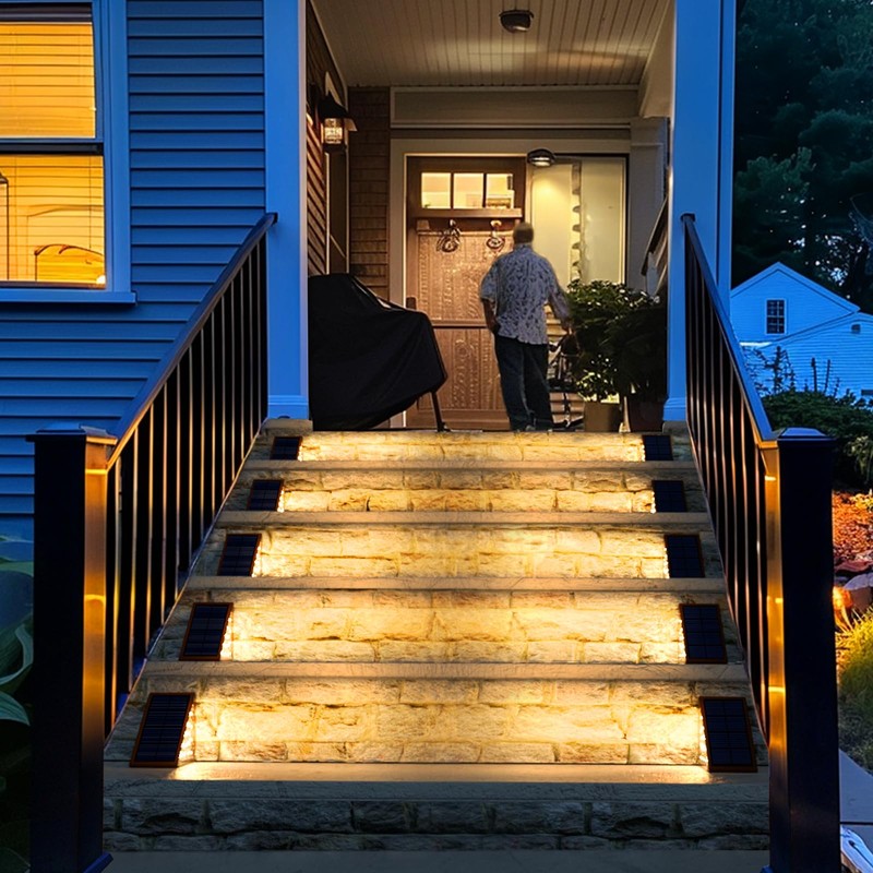 JOFIOS Solar Step Lights for Outside, 6pack Solar Stair Lights