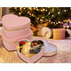 Oairse Pink Gift Boxes with Lids for Present Heart Shaped