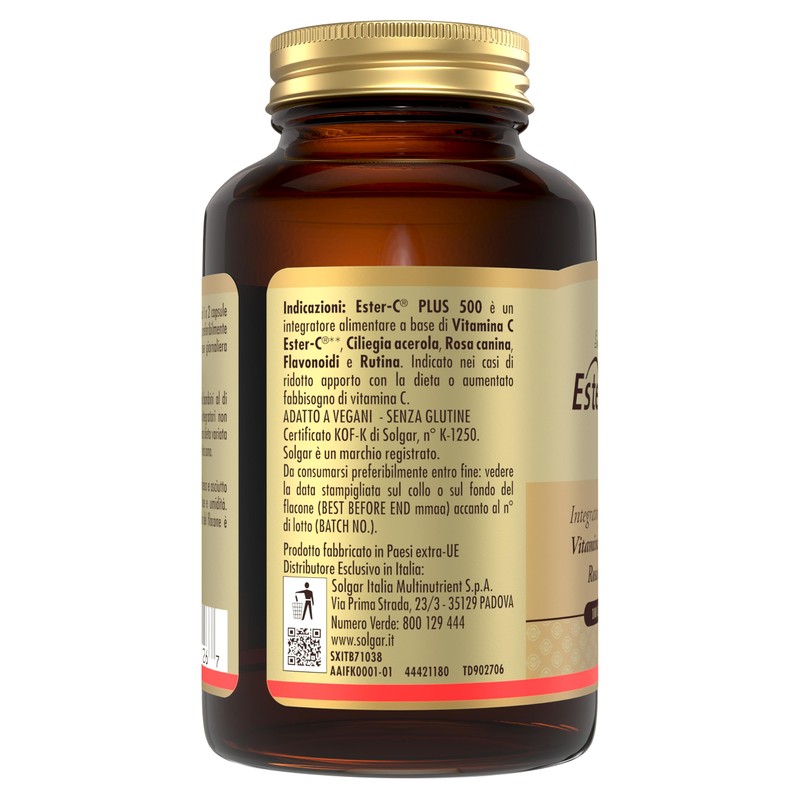 Solgar Ester-C® Plus 500, 100 Capsule Vegetali - Vitamina C