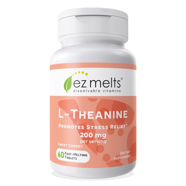 EZ Melts Dissolvable L-Theanine 200 mg, Sugar-Free, 1-Month Supply