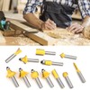 12 Pcs Router Bit Yellow Carbide Cemented Woodworking Milling Cutter