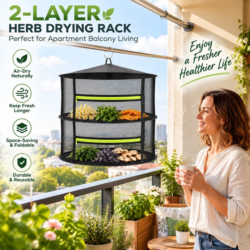 Multi-Layer Food Drying Net for Herbs, Fruit, Fish & Meat