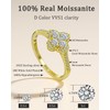 Gemtailor 1.3ct Four Leaf Clover Moissanite Lucky Ring for Women(Gold