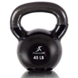 ProsourceFit Vinyl Coated Cast Iron Kettlebells for Full Body Fitness Workouts 45 lb
