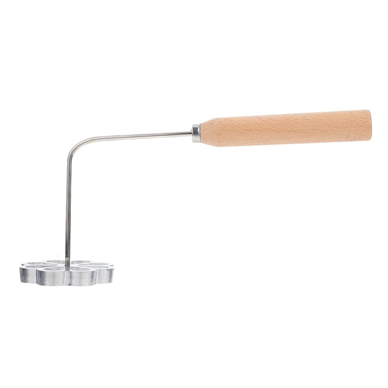 Nicear Aluminium Waffle Moulds With Wooden Handle Homemade Shape Oven
