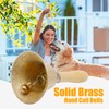 Vkinman 2Pcs Solid Brass Hand Call Bells with Wooden Handle